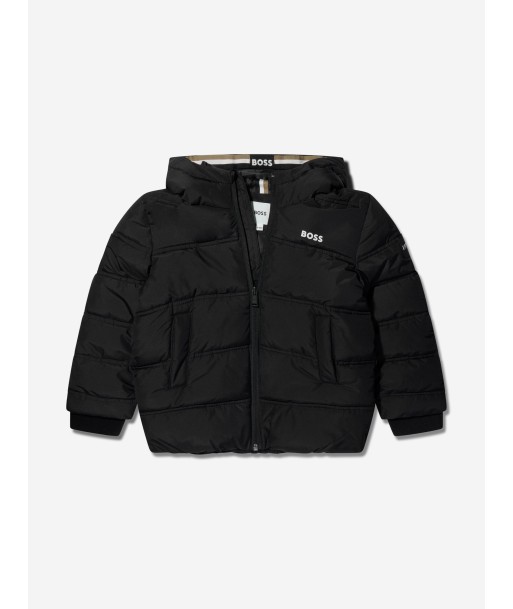 BOSS Boys Puffer Jacket in Black meilleur choix