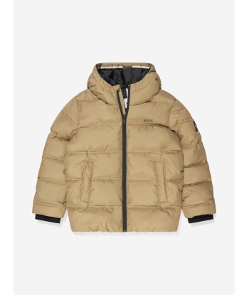 BOSS Boys Puffer Jacket in Beige est présent 