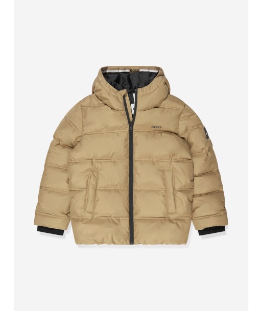 BOSS Boys Puffer Jacket in Beige est présent 