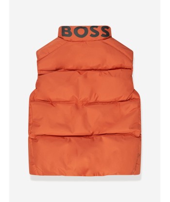 BOSS Boys Puffer Gilet in Orange Les magasins à Paris et en Île-de-France