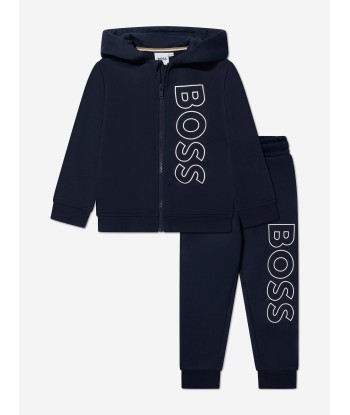 BOSS Boys Logo Tracksuit in Navy 2023