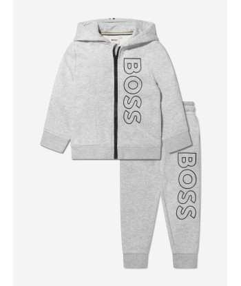 BOSS Boys Logo Tracksuit in Grey Comparez plus de prix