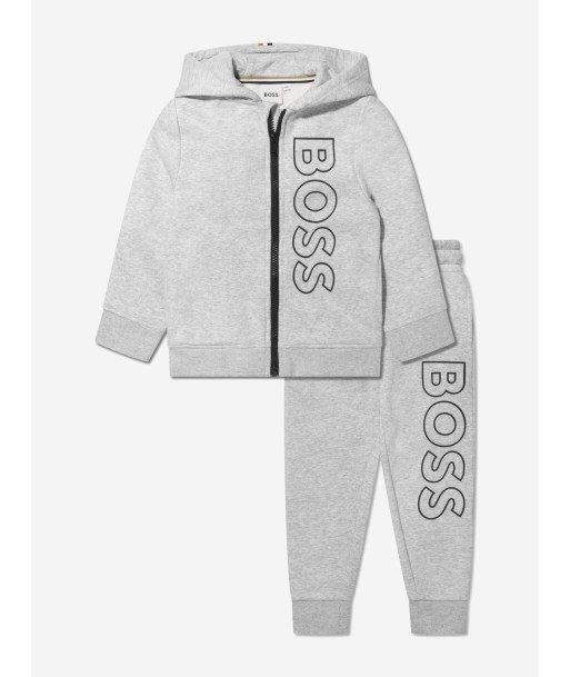 BOSS Boys Logo Tracksuit in Grey Comparez plus de prix