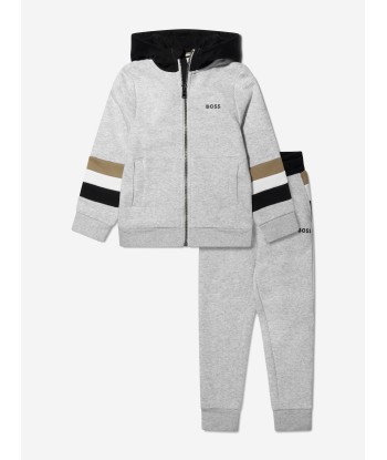 BOSS Boys Logo Tracksuit in Grey du meilleur 