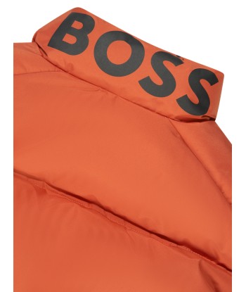 BOSS Boys Puffer Gilet in Orange Les magasins à Paris et en Île-de-France