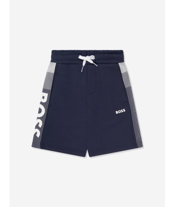 BOSS Boys Logo Print Shorts in Navy votre