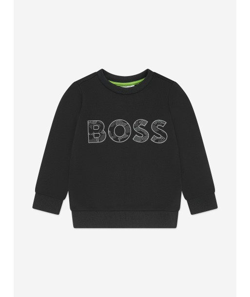 BOSS Boys Reflective Camouflage Logo Sweatshirt in Black paiement sécurisé