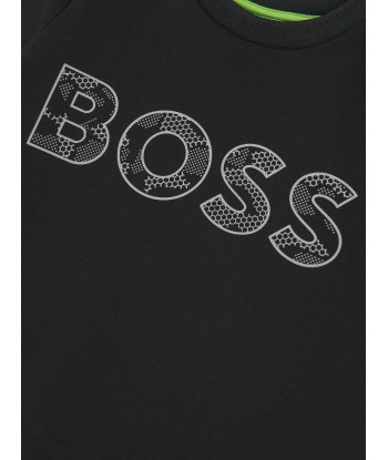 BOSS Boys Reflective Camouflage Logo Sweatshirt in Black paiement sécurisé