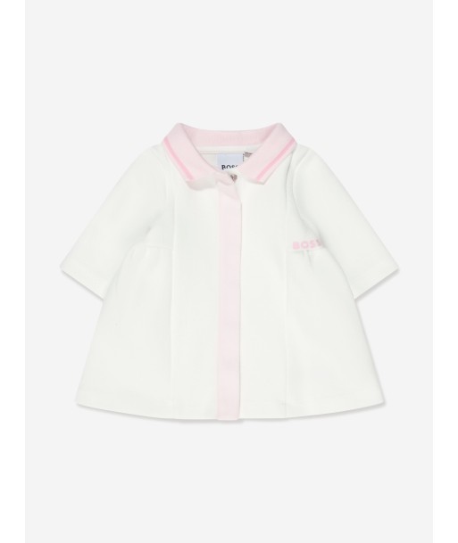 BOSS Baby Girls Polo Dress in Ivory de pas cher