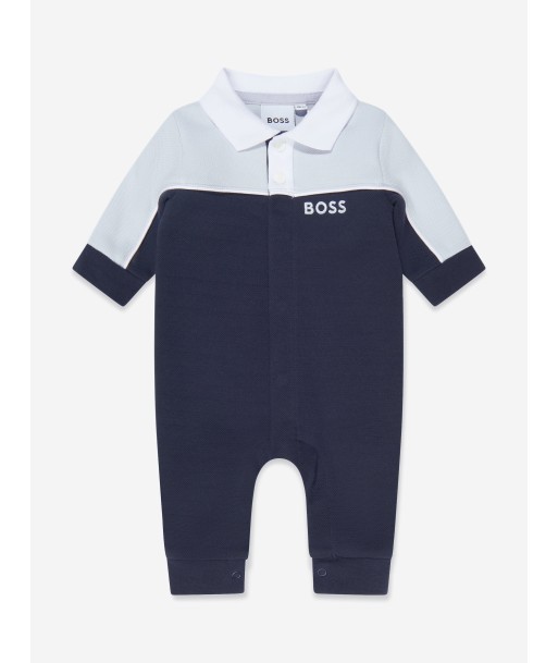 BOSS Baby Boys Logo Romper in Navy Les magasins à Paris et en Île-de-France