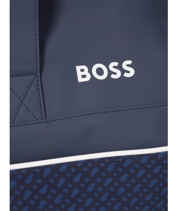 BOSS Baby Monogram Changing Bag in Navy basket pas cher