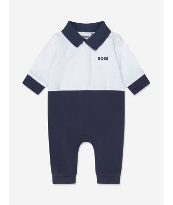 BOSS Baby Boys Ceremony Romper in Navy pas cher