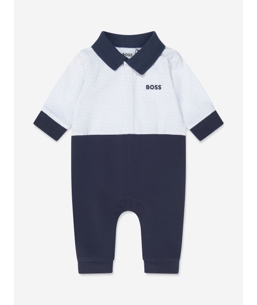 BOSS Baby Boys Ceremony Romper in Navy pas cher