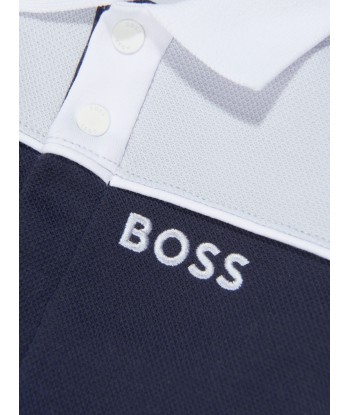 BOSS Baby Boys Logo Romper in Navy Les magasins à Paris et en Île-de-France