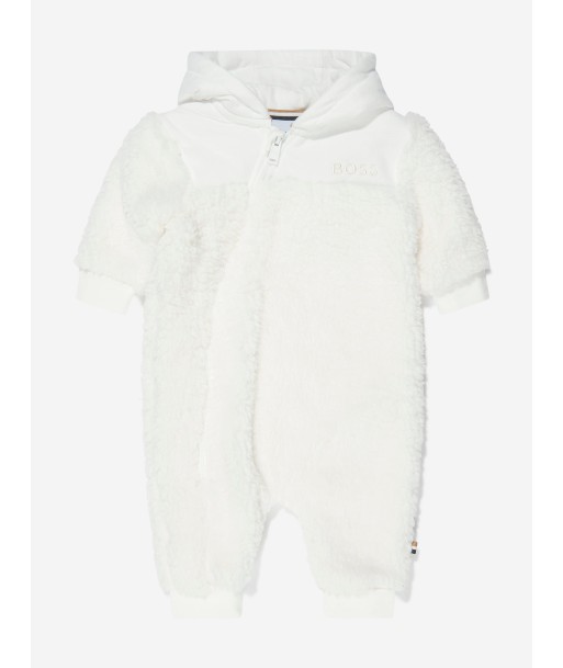 BOSS Baby Faux Fur Hooded All In One in Ivory pas cheres