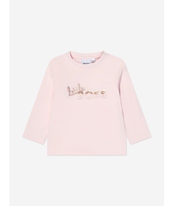 BOSS Baby Girls Long Sleeve T-Shirt in Pink Les magasins à Paris