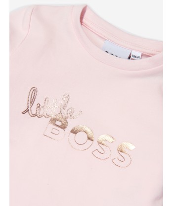 BOSS Baby Girls Long Sleeve T-Shirt in Pink Les magasins à Paris