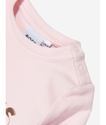 BOSS Baby Girls Long Sleeve T-Shirt in Pink Les magasins à Paris