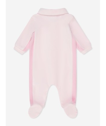 BOSS Baby Girls Velour Babygrow in Pink basket pas cher