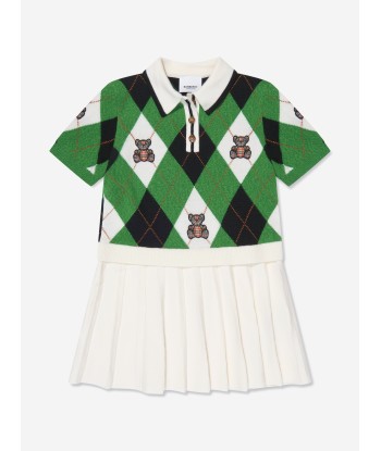 Burberry Girls Bess Argyle Dress in Green le concept de la Pate a emporter 