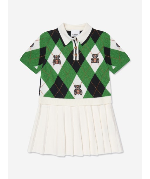 Burberry Girls Bess Argyle Dress in Green le concept de la Pate a emporter 