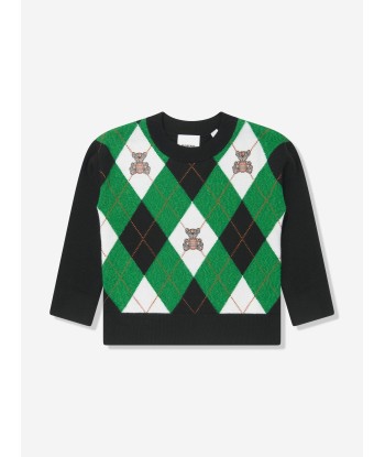 Burberry Boys Argyle Bear Sweatshirt in Green online