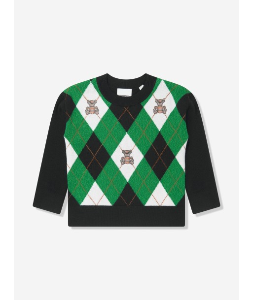 Burberry Boys Argyle Bear Sweatshirt in Green online