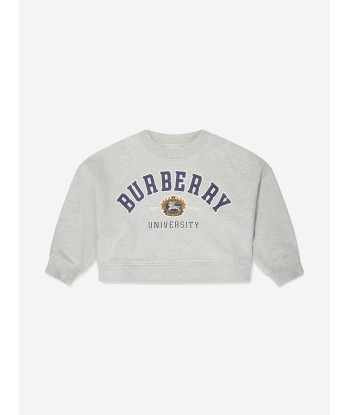 Burberry Girls Isla Varsity Sweatshirt in Grey Les magasins à Paris