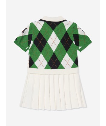 Burberry Girls Bess Argyle Dress in Green le concept de la Pate a emporter 