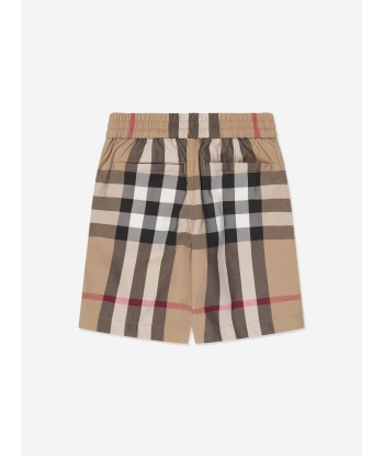 Burberry Boys Halford Shorts in Archive Beige Check du meilleur 