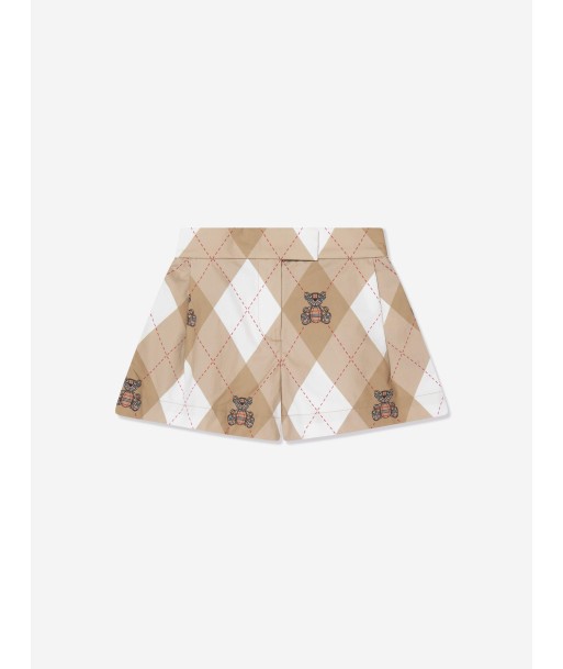 Burberry Girls Nicoletta Argyle Shorts in Soft Fawn de votre