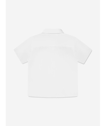 Burberry Boys Owen Crest Shirt in White meilleur choix