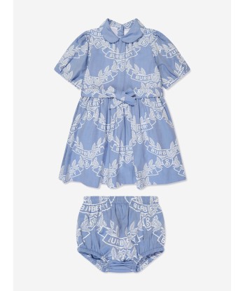 Burberry Baby Girls Geraldine Crest Dress in Blue Venez acheter