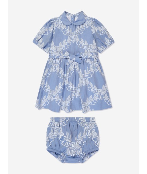 Burberry Baby Girls Geraldine Crest Dress in Blue Venez acheter