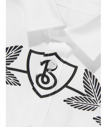 Burberry Boys Owen Crest Shirt in White meilleur choix