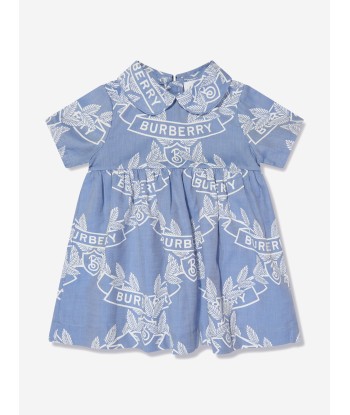 Burberry Baby Girls Geraldine Crest Dress in Blue Venez acheter