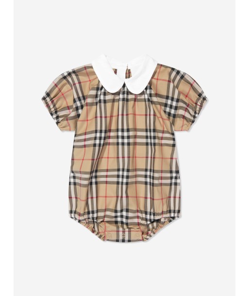 Burberry Baby Odessa Bodysuit in Archive Beige Check acheter