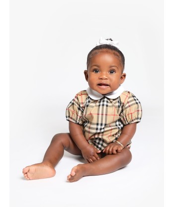 Burberry Baby Odessa Bodysuit in Archive Beige Check acheter