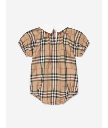 Burberry Baby Odessa Bodysuit in Archive Beige Check acheter