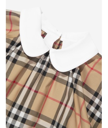 Burberry Baby Odessa Bodysuit in Archive Beige Check acheter