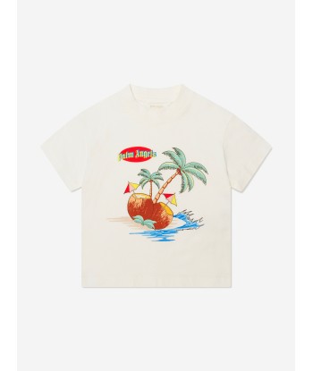 Palm Angels Boys Cotton Short Sleeve Coconut T-Shirt 50-70% off 