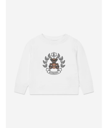 Burberry Kids Crest Bear Sweatshirt in White meilleur choix