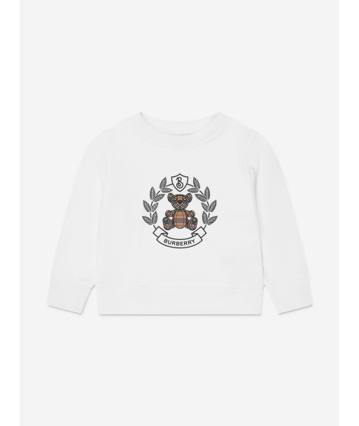 Burberry Kids Crest Bear Sweatshirt in White meilleur choix