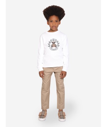 Burberry Kids Crest Bear Sweatshirt in White meilleur choix