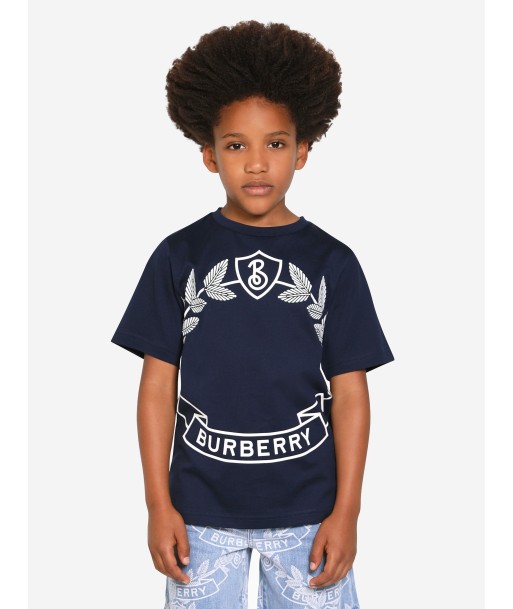 Burberry Boys Crest Print T-Shirt in Blue Les êtres humains sont 