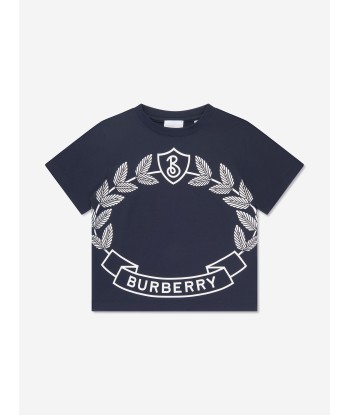 Burberry Boys Crest Print T-Shirt in Blue Les êtres humains sont 