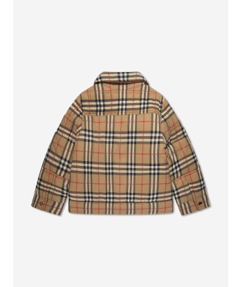 Burberry Boys Gideon Check Short Jacket in Beige pas cher 