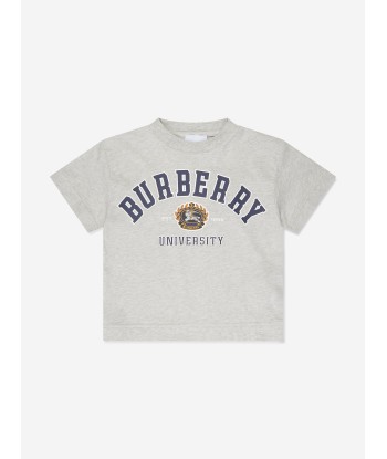 Burberry Girls Aldith Varsity T-Shirt in Grey Découvrez la collection