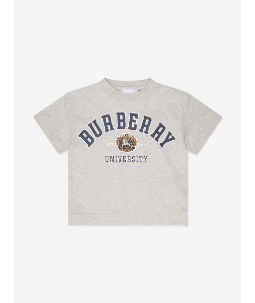 Burberry Girls Aldith Varsity T-Shirt in Grey Découvrez la collection