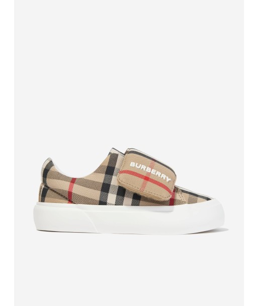 Burberry Kids James Trainers in Archive Beige Check est présent 